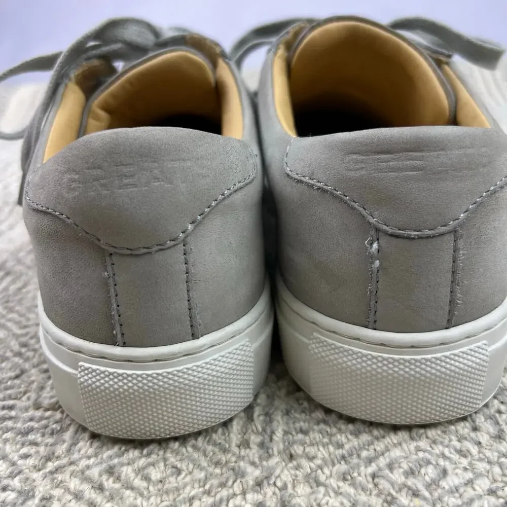 GREATS Royale Court Sneakers Gray Nubuck Leather Minimalist Low Top Casual Shoes
